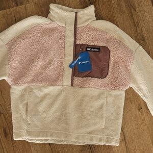 Columbia Kids' Pink and Cream Fleece Jacket